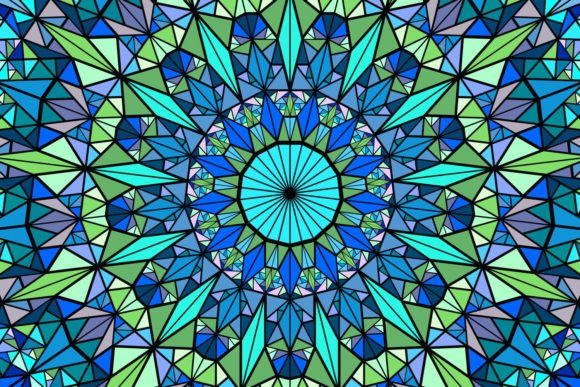 Download Triangle Mosaic Mandala Background - Round Collection