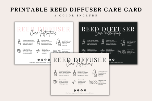 Download Printable Reed Diffuser Care Card - Care Collection