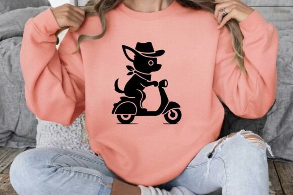 Download Chihuahua Cowboy Riding Motor Scooter - Motor Collection