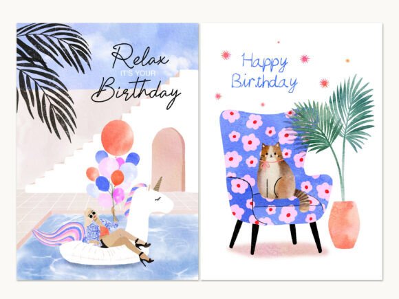 Download Relax &amp; Celebrate Birthday Cards Set - Set Collection