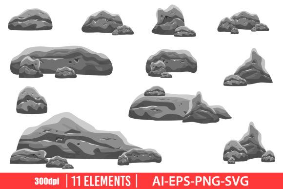 Download Boulder Stones Clipart Set - Set Collection
