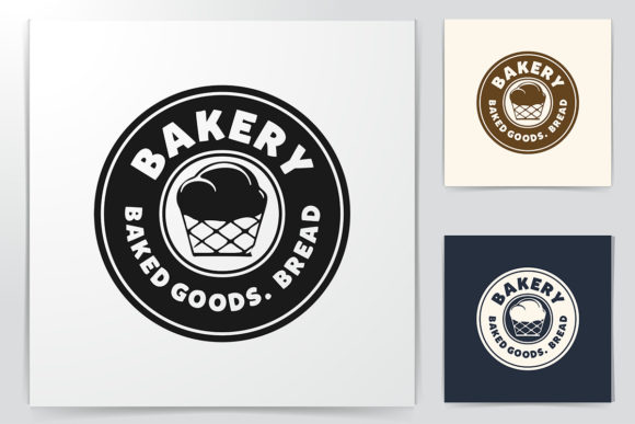 Download Vintage Round Badge, Bakery Cupcake Logo - Round Collection