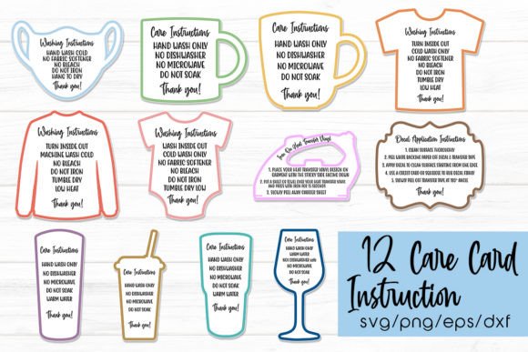 Download Care Card Bundle Care Instructions SVG - Care Collection