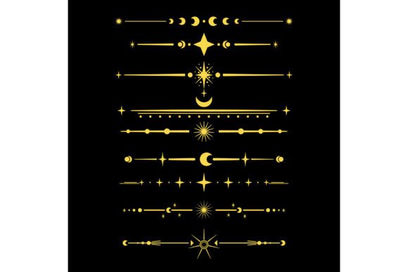 Download Celestial Divider Border Set Cartoon - Set Collection