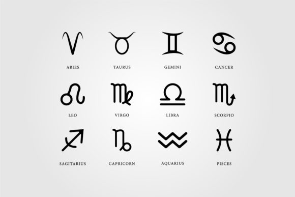 Download Set of Zodiac Horoscope Logo Line Art - Set Collection