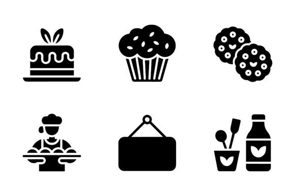 Download Dessert &amp; Sweet Treats Icon Set EPS - Set Collection