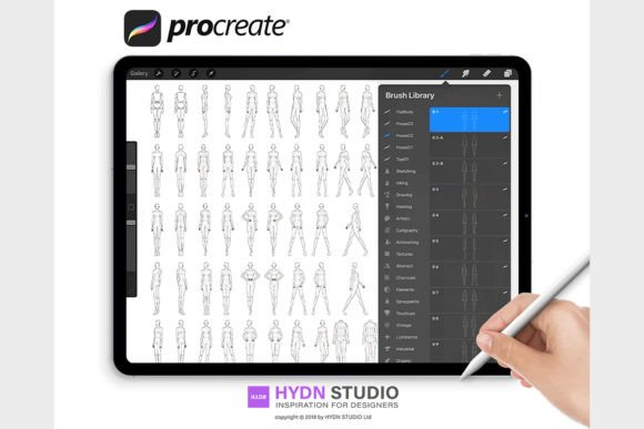 Download 9 Head Body Pose Set Procreate Stamp - Set Collection