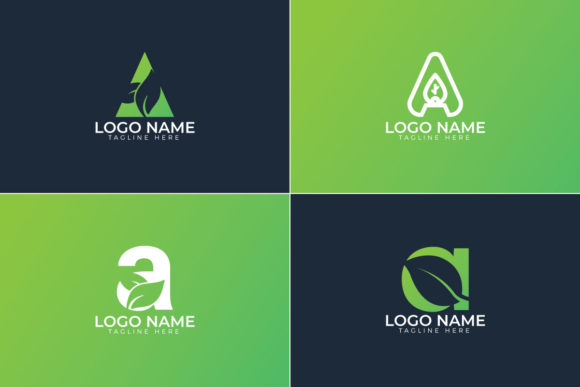 Download Letter a with Leaf Logo Set - Set Collection