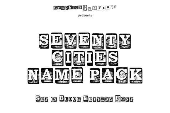 Download Top 70 Cities Set in Block Letters Font - Set Collection