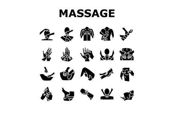 Download Massage Therapy Relaxation Icons Set - Set Collection