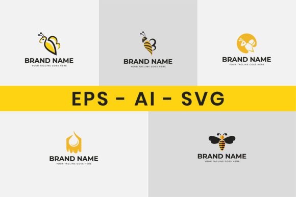 Download Bee Logo Design Set - Set Collection