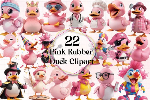 Download Pink Rubber Duck Clipart Bundle - Rubber Collection