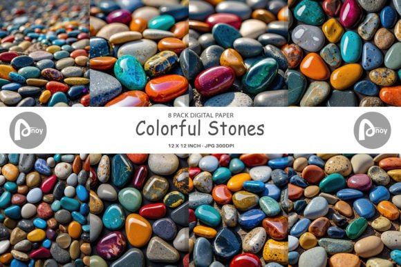 Download Digital Paper Colorful Stones - Stones Collection