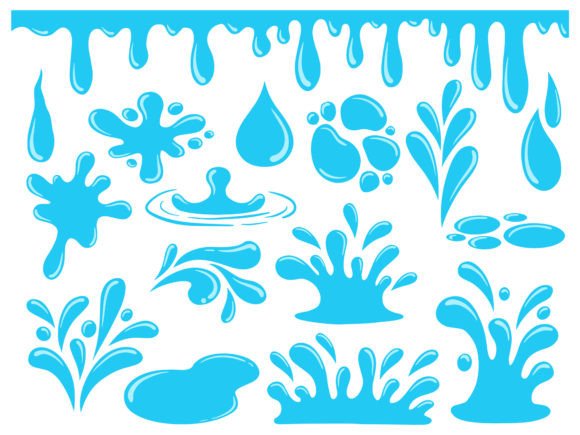 Download Water Splash Element Background - Round Collection
