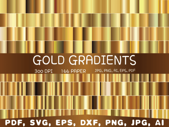 Download Gold Gradient Digital Paper, Background - Round Collection