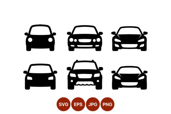 Download Car Silhouette Front View Icon Set - Set Collection