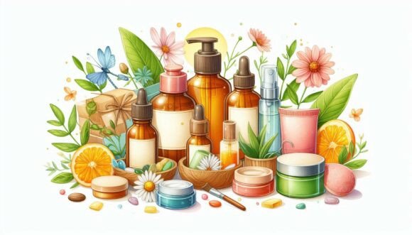 Download Organic Skincare Product Mockup in Flat - Care Collection