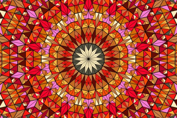 Download Triangle Mosaic Mandala Background - Round Collection