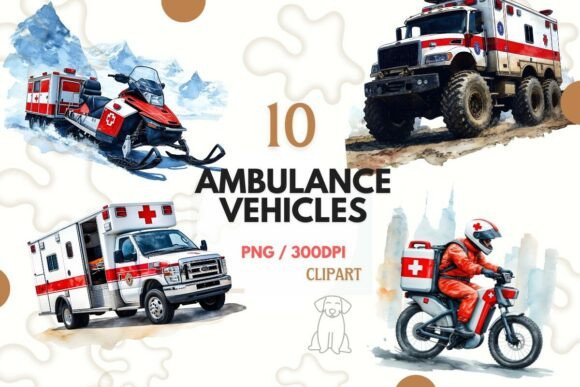 Download Ambulance Vehicle PNG Clipart Set - Set Collection