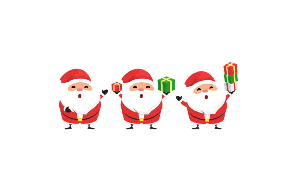 Download Christmas Character Santa Vectors Set - Set Collection