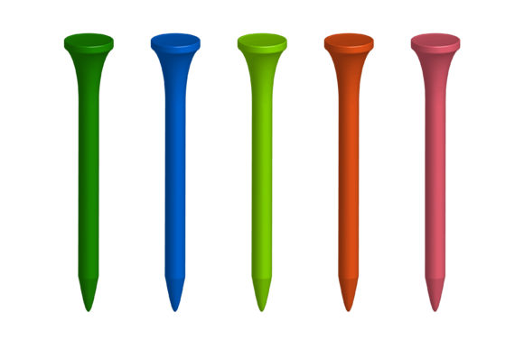 Download Set of 3d Multicolored Golf Ball Tee - Set Collection