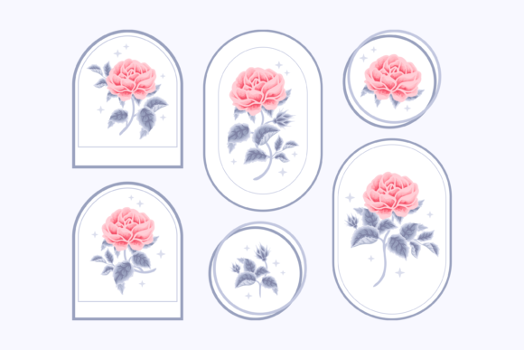 Download Classic Winter Rose Floral Logo Set - Set Collection