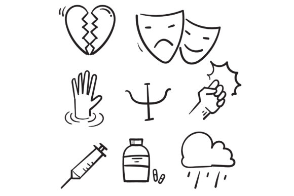 Download Doodle Set of Psychology Related - Set Collection