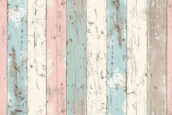 Download Vintage Pastel Wooden Planks Background - Round Collection