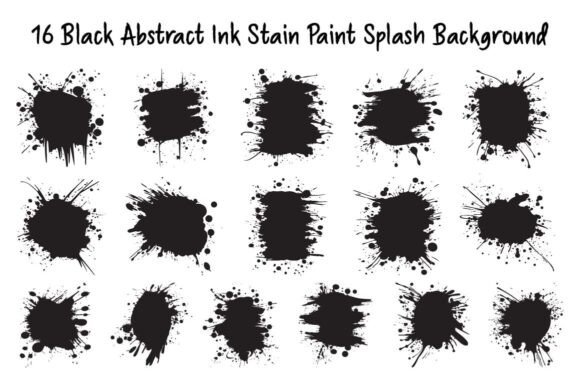 Download 16 Black Abstract Ink Splash Background - Round Collection