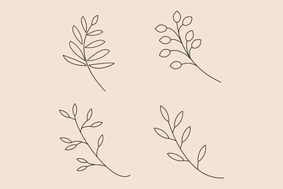 Download Set Icon Leaf Icon Logo Line Art Vector - Set Collection