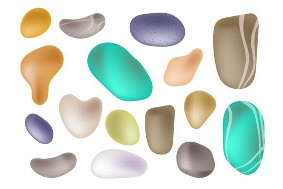 Download Set of Multicolored Sea Stones Collected - Set Collection